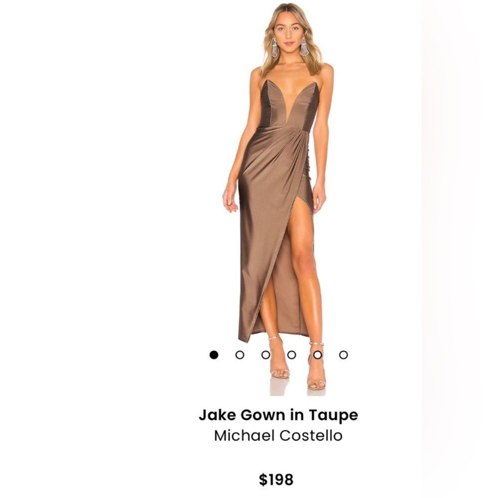XS Michael Costello dress in taupe